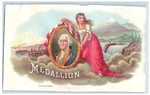 1870'S Medallion Washington Geo Harris Inner Cigar Box Label #6KE. Fixed Price $96.25.