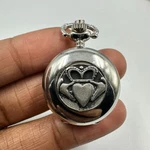 Mullingar Pewter Pocket Watch Claddagh Irish Heart Silver Tone Small 26MM Works. Fixed Price $35.99.