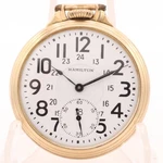 Vintage 16S 1943 Hamilton Bar Over Crown Canadian Rr Pocket Watch 992B 10K Gf. Fixed Price $678.00.