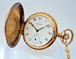 Vintage Rona 17J Ut 6498 Swiss Gold Plated Hunter Case Pocket Watchw/chain. Fixed Price $199.99.