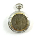 1921 Morgan Silver Dollar Coin Pocket Watch Colibri Quartz Working. Fixed Price $145.00.