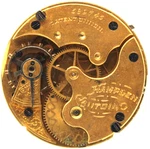 1889 Hampden Pocket Watch Movement 589745 34.6MM (rt). Fixed Price $24.95.