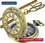 Lymfhch Vintage Pocket Watch Roman Numeral Quartz Chain Retro Men Gift Classic. Fixed Price $18.11.