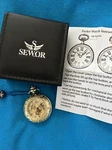 New Box Sewor Pocket Watch Mechanical Skelatan Windup, Magnifier, Goldtone. Fixed Price $42.99.