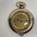 Hampden Pocket Watch Us 3/0S 7J No. 400 S/n: 3246216 C.1914 Golden Dial Gf 29MM. Fixed Price $169.00.