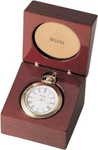 Bulova B2662 Ashton Pocket Watch Gold-tone Finish/mahogany Box-working. Fixed Price $110.00.