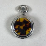 Fossil Tortoise Shell Cover Silver Tone Quartz Analog 36MM Pocket Watch. Fixed Price $31.45.