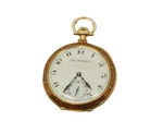 Antique Patek Philippe 18K Yellow Gold Enameled Open Face Pocket Watch 282463. Fixed Price $7900.00.