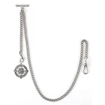 Pocket Watch With Albert & Lobster Clasps, T-bar Chain, Silver Ant.... Fixed Price $25.18.