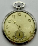 Longines 21-JEWEL Art-deco Pocket Watch, Platinum 'aw' Co. Case, C.1930, 43MM.. Fixed Price $2549.75.