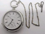 Antique Working 1890 Seth Thomas Victorian Gents 'key Wind' Pocket Watch W/chain. Fixed Price $399.99.
