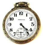 Vtg 1926 Hamilton Pocket Watch 992 Railroad Lever Set 21J 10K Gf. Fixed Price $359.99.