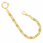 Usa Made Ky & Co Pocket Watch Chain Gold Tone Paperclip Link 7 5/8". Fixed Price $21.69.