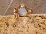 Vintage New Satin Shield Gold Case Colibri Pocket Watch Swiss Made 2IN. Fixed Price $119.99.