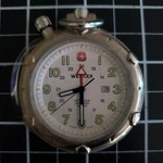 *scarce* Wenger Swiss Army Pocket Watch W/alarm In Leather Case 098.0475. Fixed Price $79.99.