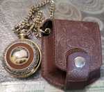 Franklin Mint American Bald Eagle Pocket Watch Alaska Preserve & Belt Case. Fixed Price $26.00.