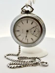 1912 Elgin Silver Tone Model Grade 295 Class 115 Working With Fob Pocket Watch. Fixed Price $225.00.