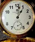 Charles Hubert Collectible Pocket Watch White Dial Ip-plated Stainless Steel. Fixed Price $250.00.