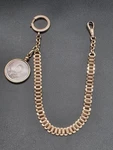 Antique French Belle Poque Pocket Watch Chain With Memorial Fob C1900 1920. Fixed Price $189.99.