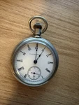 Elgin 1891 Coinsilver Pocketwatch 18S 7 Jewels. Fixed Price $370.00.