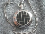 Vintage Silver-toned & Black Colibri Pocket Watch With Chain. Fixed Price $24.00.