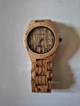 Wooden Handmade Date Display Men's Quartz Analog Wristwatches. Fixed Price $40.00.