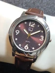 Vintage Bugle Boy Unisex Quartz Watch Silver Tone Brown Leather Band New Battery. Fixed Price $17.99.