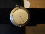 Seiko Men's Quartz Pocket Watch Small 43-0149 Gold 38MM 16" Chain New Battery. Fixed Price $104.99.