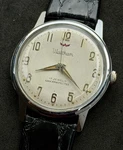 Vtg New 1960 Waltham Men 36MM Mechanical Watch 17 Jewels Steel Black Patina. Fixed Price $180.00.