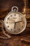Vintage Dorset Swiss 7 Jewel Pocket Watch With Chain. Fixed Price $180.00.