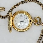 Edison Quartz Gold Tone Men's Pocket Watch With Chain. Fixed Price $34.99.