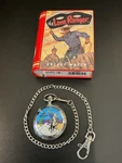 Schylling Lone Ranger Full Hunter Quartz Pocket Watch W/ Tin Box & Chain. Fixed Price $22.00.