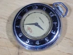 1947 Ingraham Sentinel Pocket Watch Meter Runs Enamel Digital Second. Fixed Price $45.00.
