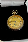 Omega 18CT Solid Gold Ladies Pocket Watch 1906/08. Fixed Price $3155.88.