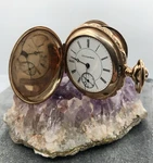 Antique 6S Hampden Pocket Watch Keystone Hunting Case /b. Fixed Price $285.00.