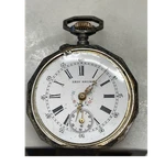 Lady Racine Silver Pocket Watch White Dial Roman Numerals Mechanical. Fixed Price $500.00.