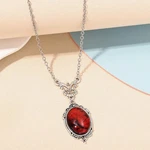 Gothic Blood Red Quartz Charm Necklace Oval Pendant Vampire Witch Jewelry. Fixed Price $10.16.