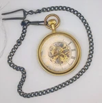13IN Chain, 50MM, Vintage Majestron Skeleton Pocket Watch Mechanical Manual. Fixed Price $52.48.