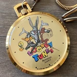 Vintage Armitron 1994 Looney Tunes Character Dial Pocket Watch Gold Tone Quartz. Fixed Price $42.99.