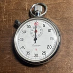 Vintage Silver Tone Lucerne Deluxe Stopwatch - Cracked Face Works Great! K5. Fixed Price $49.99.
