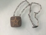 Vtg Sloan & Co. Sterling Silver/ 14K Gold Star Hammered Pendant Necklace 1950'. Fixed Price $299.99.