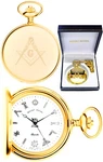 Mount Royal Masonic Hunter Swiss Quartz Pocket Watch Gp With Free Engraving (pq). Fixed Price $133.94.