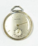 Vintage Bulova Open Face Pocket Watch 10 Size 17AH Jewel Gold Filled Case. Fixed Price $99.99.