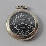 Details Quartz Pocket Watch Silver-tone Case Black Face Faux Leather Cover Strap. Fixed Price $11.87.