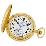 Gotham Men's Gold Plated Polished Case 17 Jewel Mechanical Pocket Watch. Fixed Price $239.95.