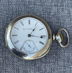 1895 Elgin Pocket Watch Sterling Silver .925 Sidewinder Dueber Case 18S Runs. Fixed Price $317.50.