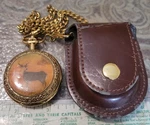 Buck Deer Meadow Pocket Watch Gold Colored With Chain & Belt Case. Fixed Price $21.00.