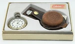 Coleman Night Sight Pocket Watch Working Quartz Leather Case Light Does Not. Fixed Price $29.99.