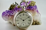 1887 Elgin Model Grade 97 7J 18S 3OZ Bay City Coin Silver Pocket Watch Runs. Fixed Price $275.00.