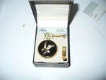 Allude Keepsake Gold Tone Eagle Black Enamel Pocket Watch & Chain. Fixed Price $12.77.